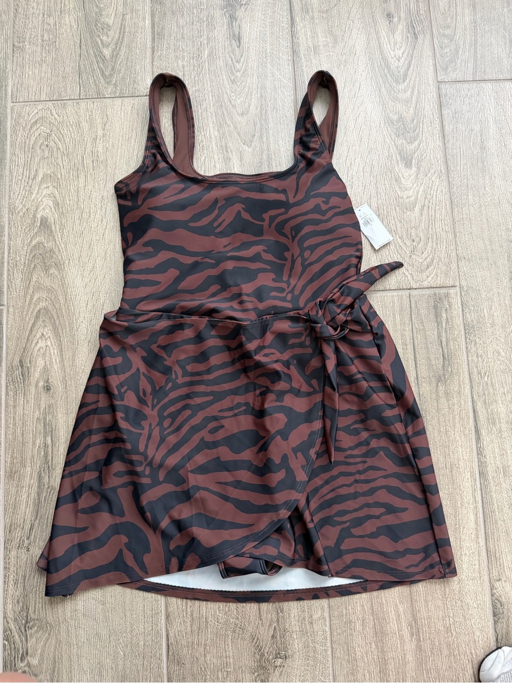 Zebra Print Tank Skirt Swimsuit